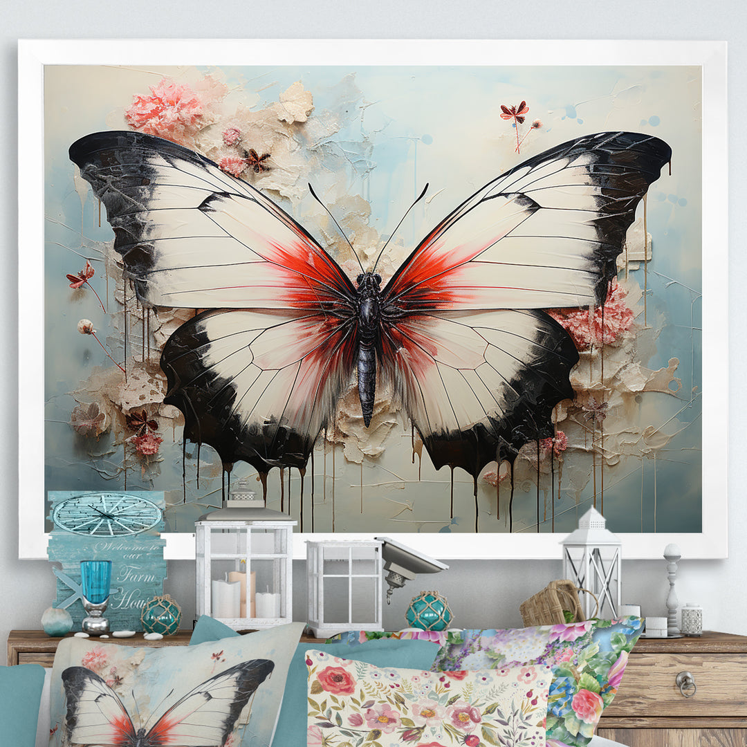 Minimalism White Butterfly - Black Butterfly Wall Art