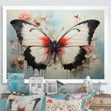 Minimalism White Butterfly - Black Butterfly Wall Art