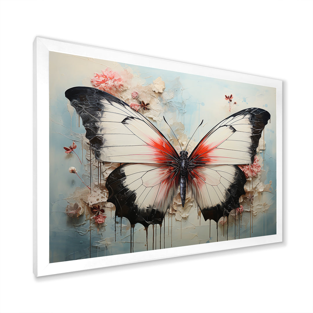 Minimalism White Butterfly - Black Butterfly Wall Art