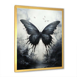 Butterfly Monochrome Metamorphosis - Animals Canvas Wall Art