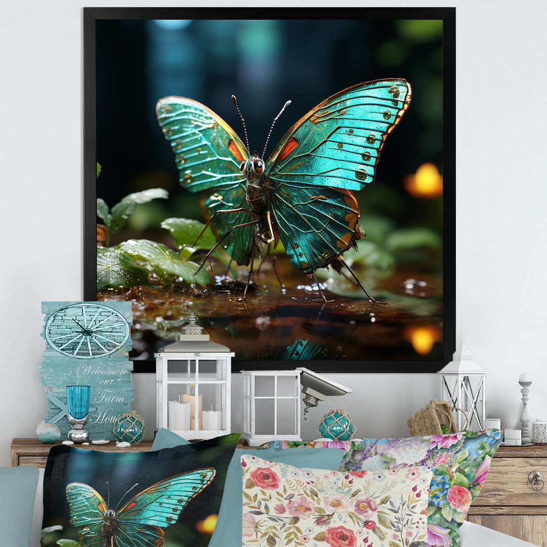 Butterfly Natures Palette - Green Butterfly Wall Art