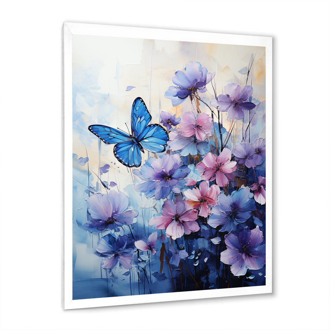 Sapphire Blue Hues Capture The Delicate Flight - Butterfly Home Decor Art