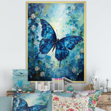 Butterfly Sapphire Flutter - Butterfly Bedroom Wall Art