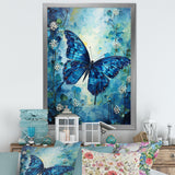 Butterfly Sapphire Flutter - Butterfly Bedroom Wall Art