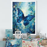 Butterfly Sapphire Flutter - Butterfly Bedroom Wall Art