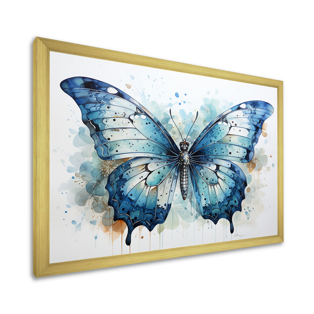 Butterfly Watercolor Wings - Blue Butterfly Wall Art