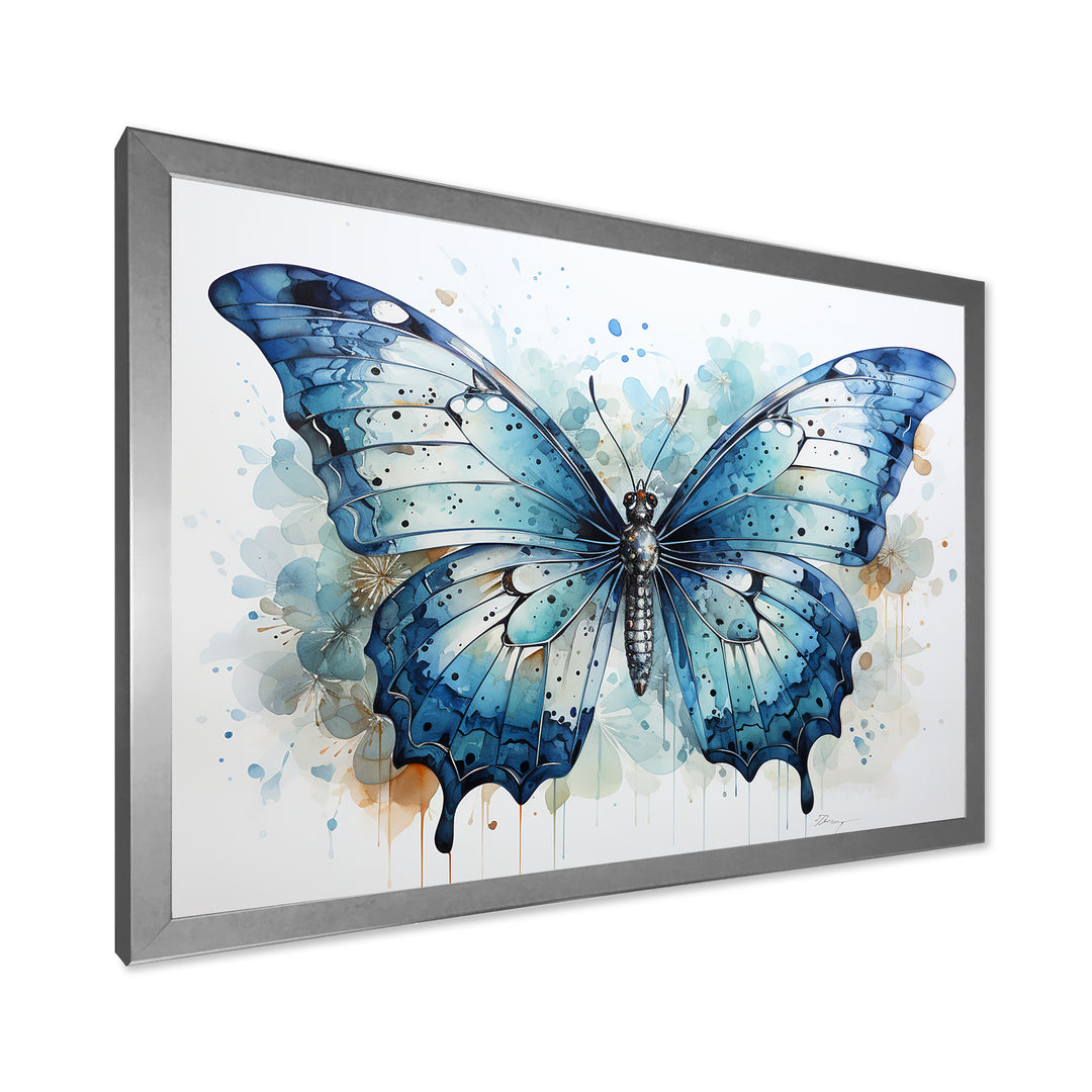 Butterfly Watercolor Wings - Blue Butterfly Wall Art