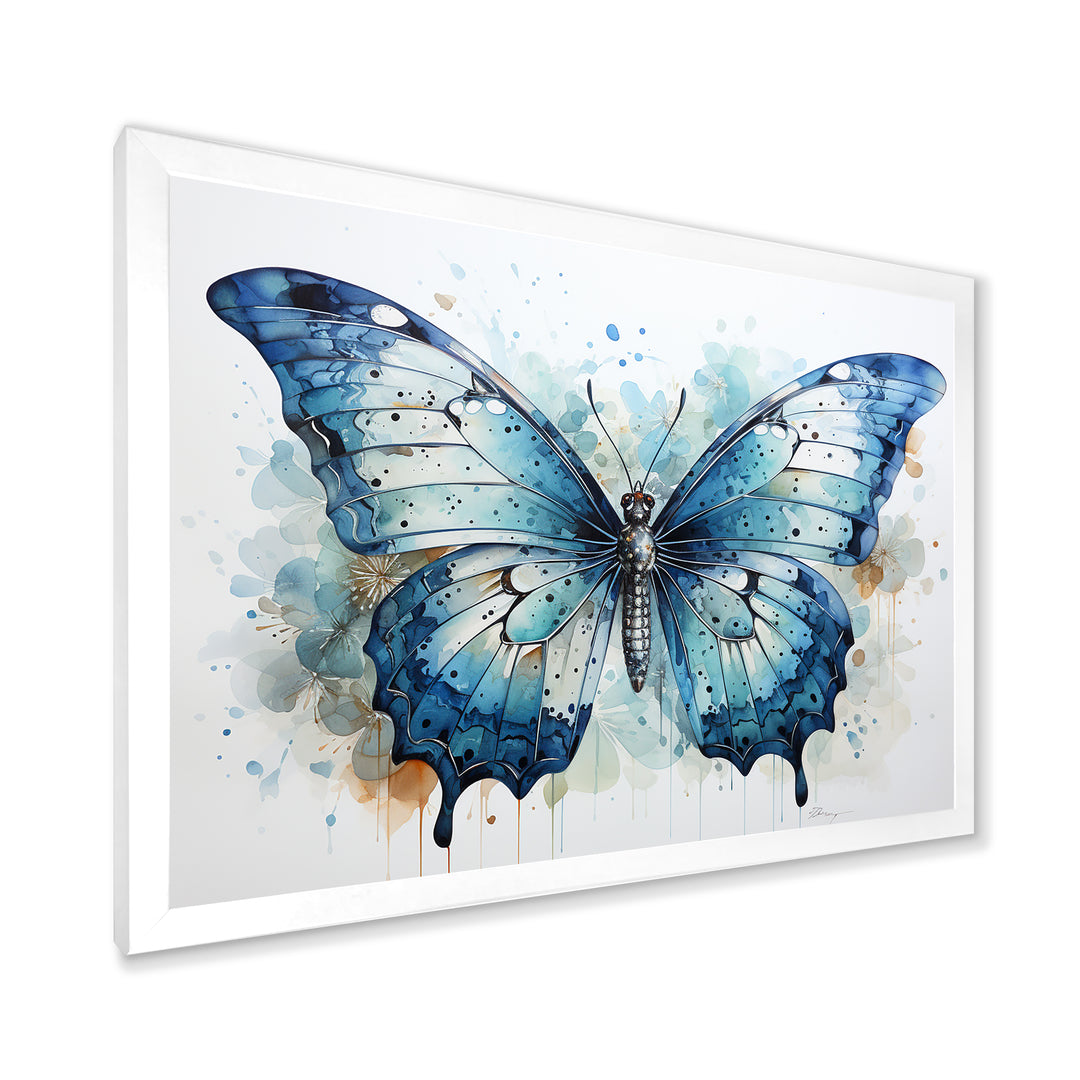 Butterfly Watercolor Wings - Blue Butterfly Wall Art