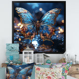 Butterfly Watery Blues - Butterfly Large Canvas Wall Art