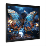Butterfly Watery Blues - Butterfly Large Canvas Wall Art