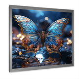 Butterfly Watery Blues - Butterfly Large Canvas Wall Art