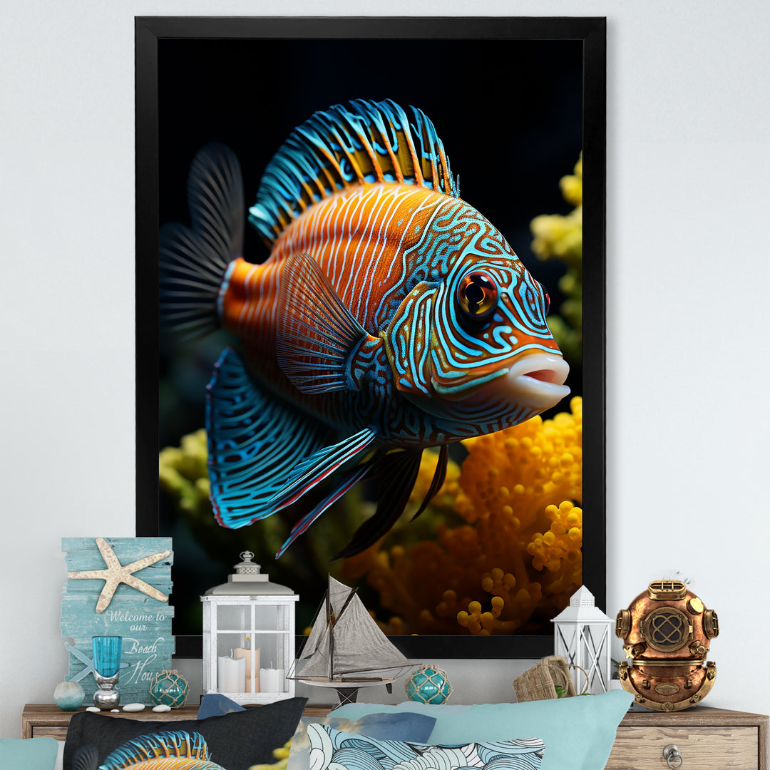 Corals Butterflyfish Aquamarine Adventure - Butterfly Fish Canvas Wall Art