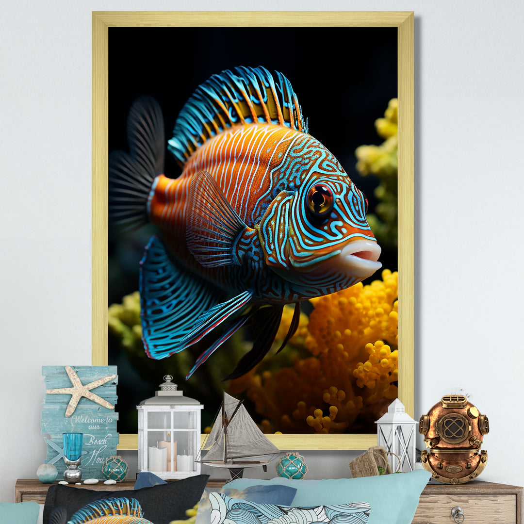Corals Butterflyfish Aquamarine Adventure - Butterfly Fish Canvas Wall Art