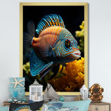 Corals Butterflyfish Aquamarine Adventure - Butterfly Fish Canvas Wall Art
