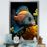 Corals Butterflyfish Aquamarine Adventure - Butterfly Fish Canvas Wall Art