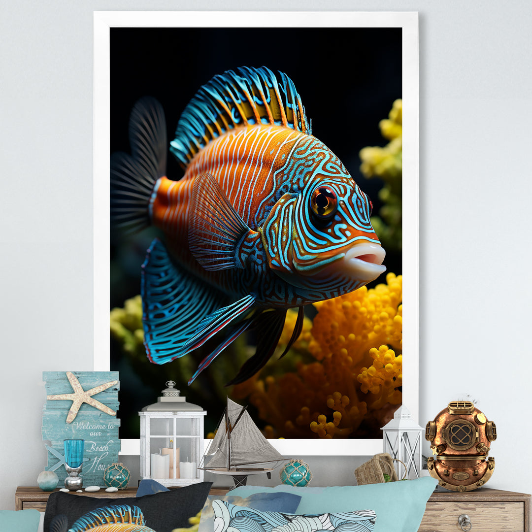 Corals Butterflyfish Aquamarine Adventure - Butterfly Fish Canvas Wall Art