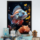 Corals Butterflyfish Copper And Cobalt - Butterfly Fish Wall Decor