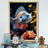 Corals Butterflyfish Copper And Cobalt - Butterfly Fish Wall Decor