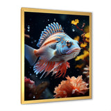Corals Butterflyfish Copper And Cobalt - Butterfly Fish Wall Decor