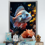 Corals Butterflyfish Copper And Cobalt - Butterfly Fish Wall Decor