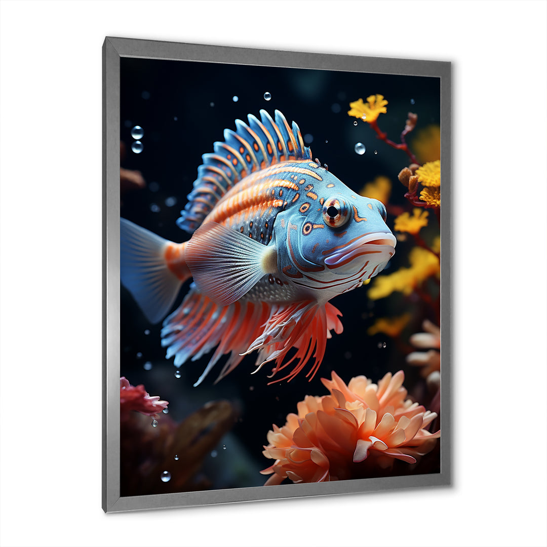Corals Butterflyfish Copper And Cobalt - Butterfly Fish Wall Decor