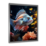 Corals Butterflyfish Copper And Cobalt - Butterfly Fish Wall Decor