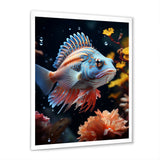 Corals Butterflyfish Copper And Cobalt - Butterfly Fish Wall Decor