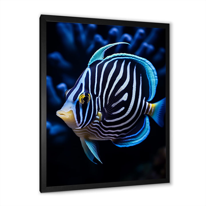 Coral Butterflyfish Indigo Intensity And Ivory - Butterfly Fish Wall Art Prints