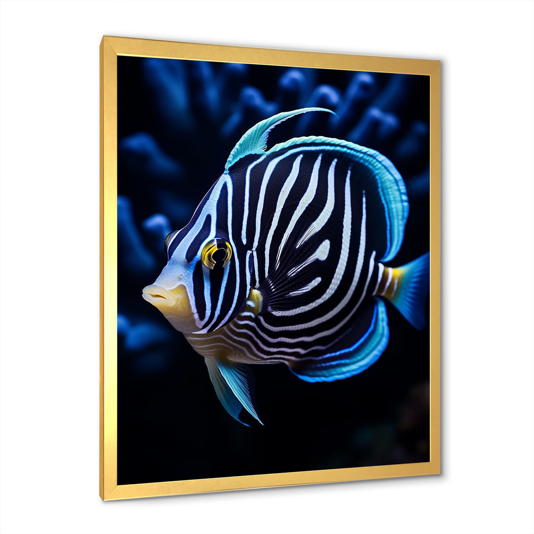 Coral Butterflyfish Indigo Intensity And Ivory - Butterfly Fish Wall Art Prints