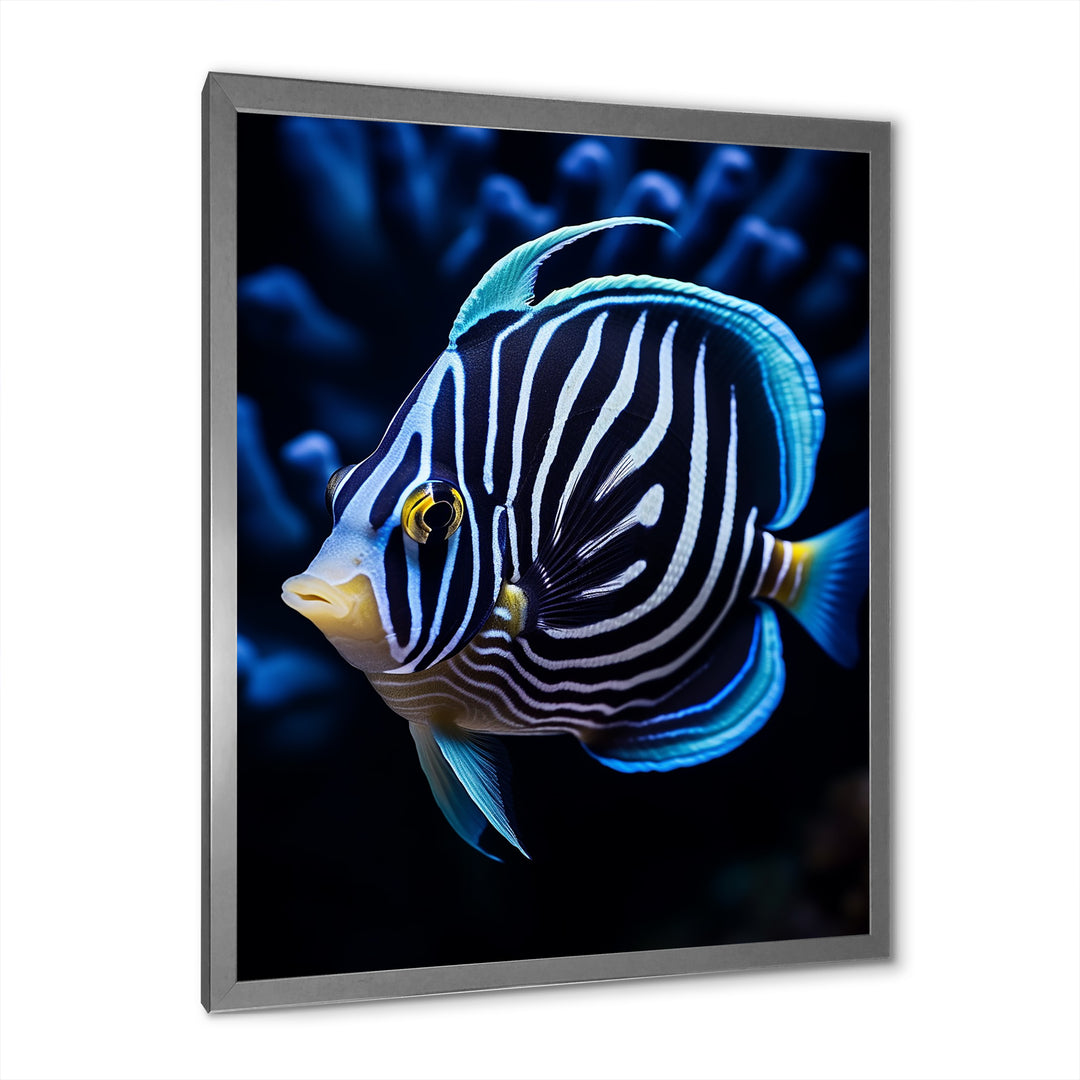 Coral Butterflyfish Indigo Intensity And Ivory - Butterfly Fish Wall Art Prints