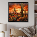 Copper Cactus In Nevada - Floral Canvas Wall Art