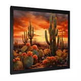 Copper Cactus In Nevada - Floral Canvas Wall Art