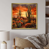 Copper Cactus In Nevada - Floral Canvas Wall Art