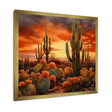 Copper Cactus In Nevada - Floral Canvas Wall Art