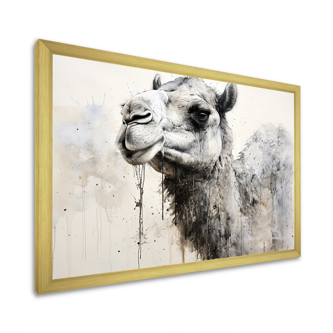 Minimalism Monochrome Camel - Camel Large Canvas Wall Art