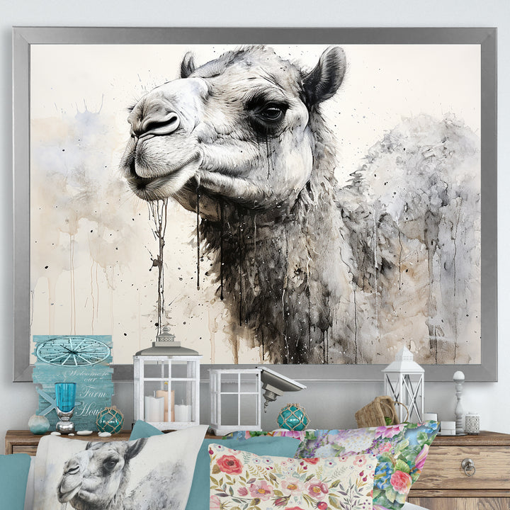 Minimalism Monochrome Camel - Camel Large Canvas Wall Art