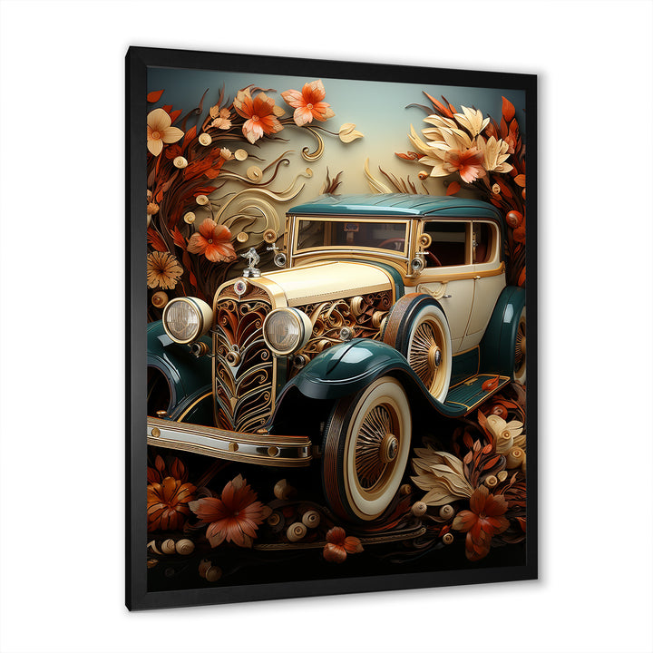 1930s Vintage Car Nostalgia Collage - Car Vintage Canvas Wall Art