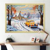 Car Charm In Winter - Car/Van Canvas Wall Art