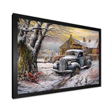 Pickup Charm In Winter - Car/Van Canvas Wall Art