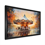 Carousel In Sunset Charm - Architecture Canvas Wall Art