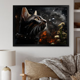 Abyssinian Adventure Black Cat - Cat Living Room Wall Art