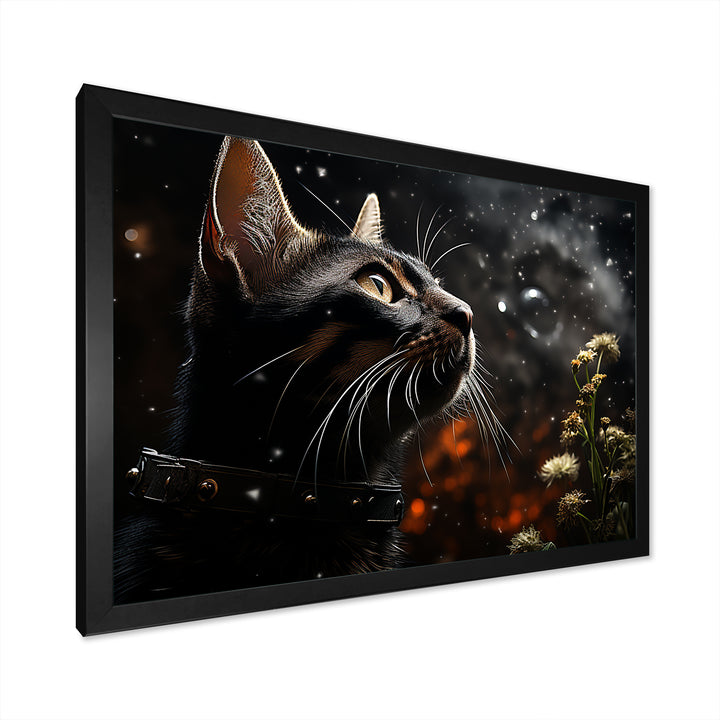 Abyssinian Adventure Black Cat - Cat Living Room Wall Art