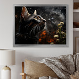 Abyssinian Adventure Black Cat - Cat Living Room Wall Art