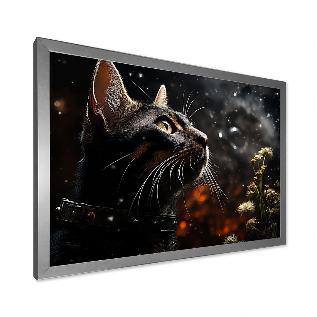 Abyssinian Adventure Black Cat - Cat Living Room Wall Art