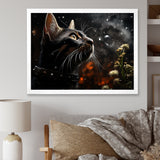 Abyssinian Adventure Black Cat - Cat Living Room Wall Art