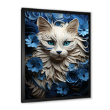 White And Blue Birman Bliss Cat - White Cat Wall Art