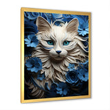 White And Blue Birman Bliss Cat - White Cat Wall Art