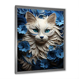 White And Blue Birman Bliss Cat - White Cat Wall Art