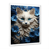 White And Blue Birman Bliss Cat - White Cat Wall Art