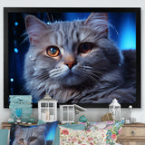 Blue British Shorthair Majesty Cat - Cat Framed Canvas Art